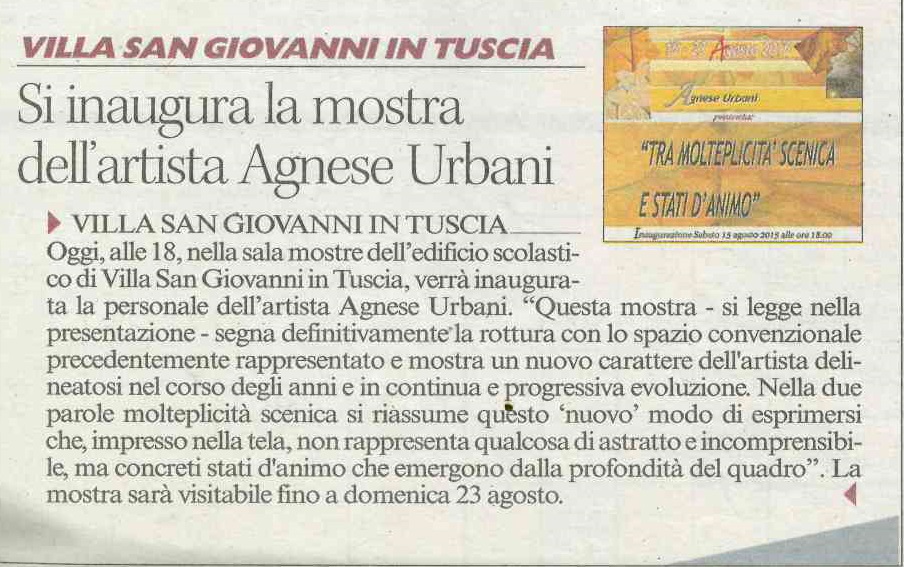 Articolo Corriere di Viterbo 2015